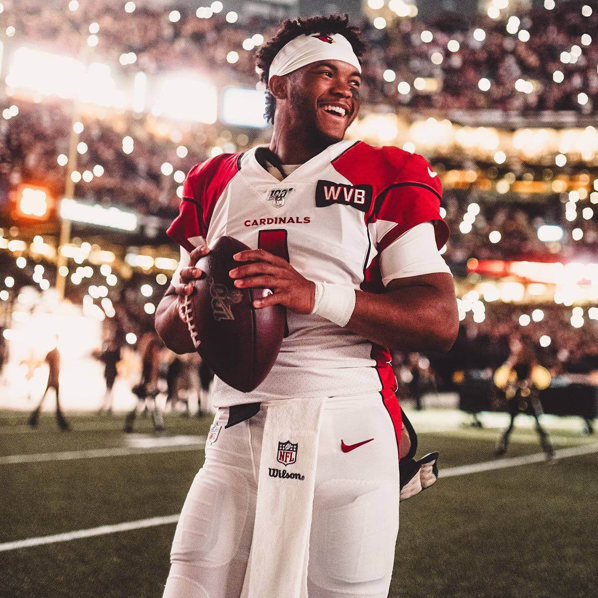 American Football Player Kyler Murray Smiling Background