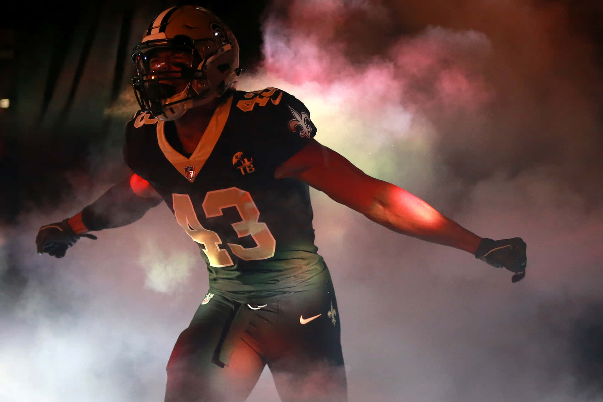 American Football Player Marcus Williams With Smoke