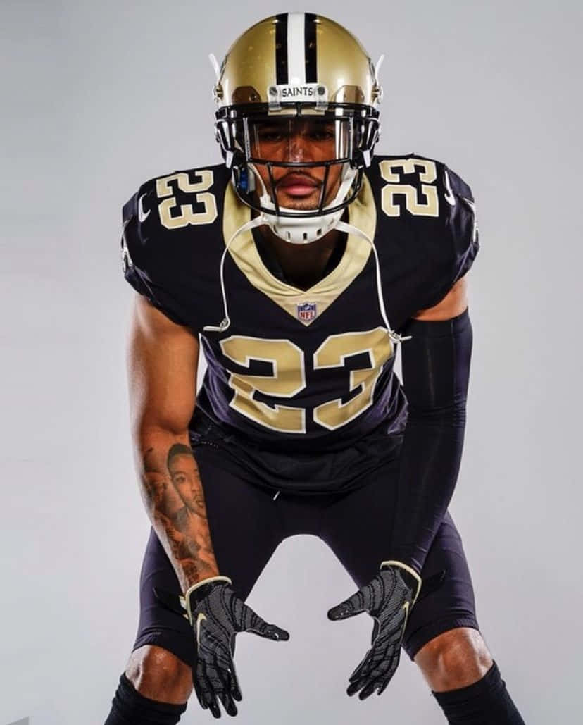 American Football Player Marshon Lattimore Defensive Position Background
