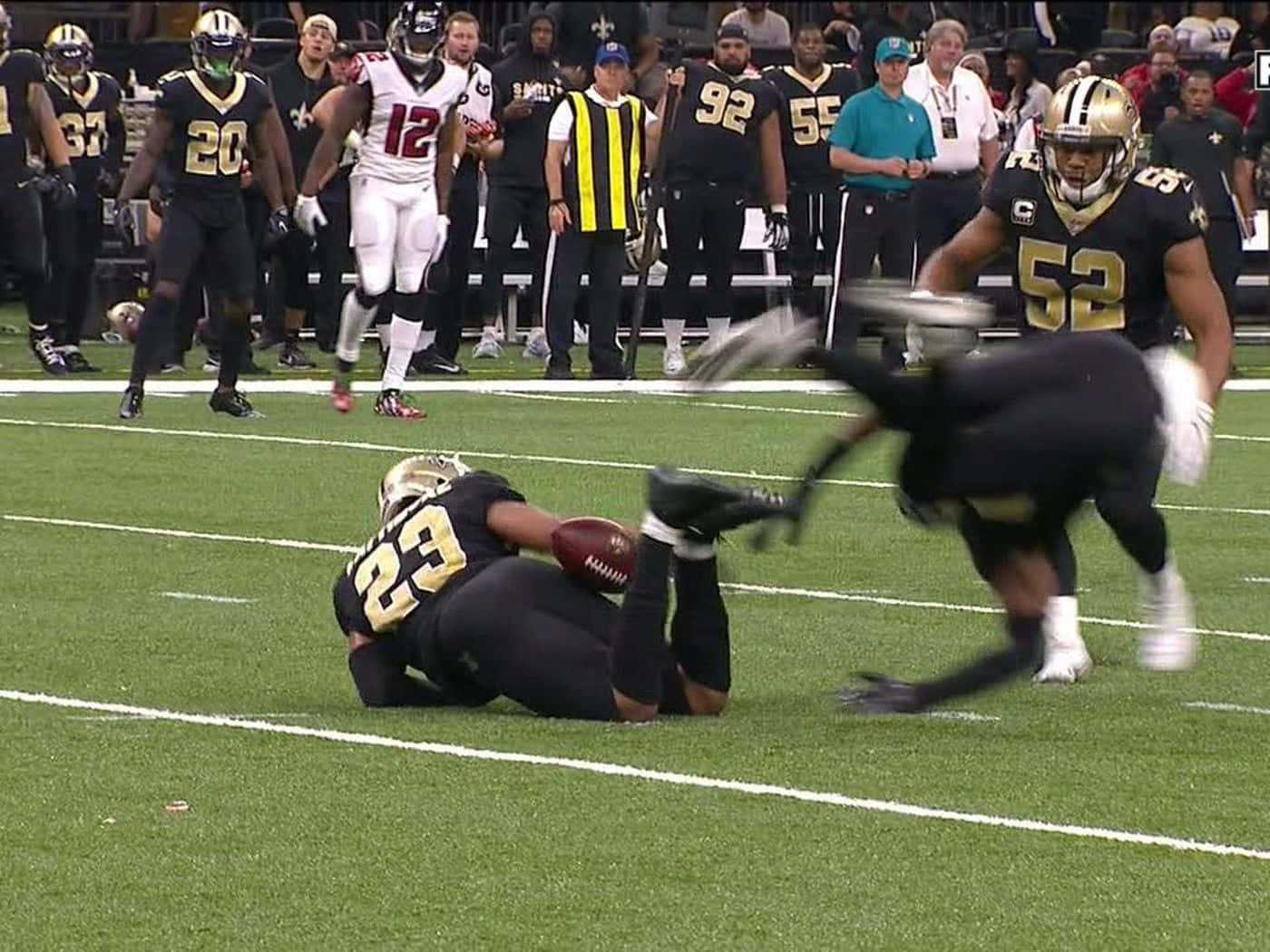 American Football Player Marshon Lattimore Down Background