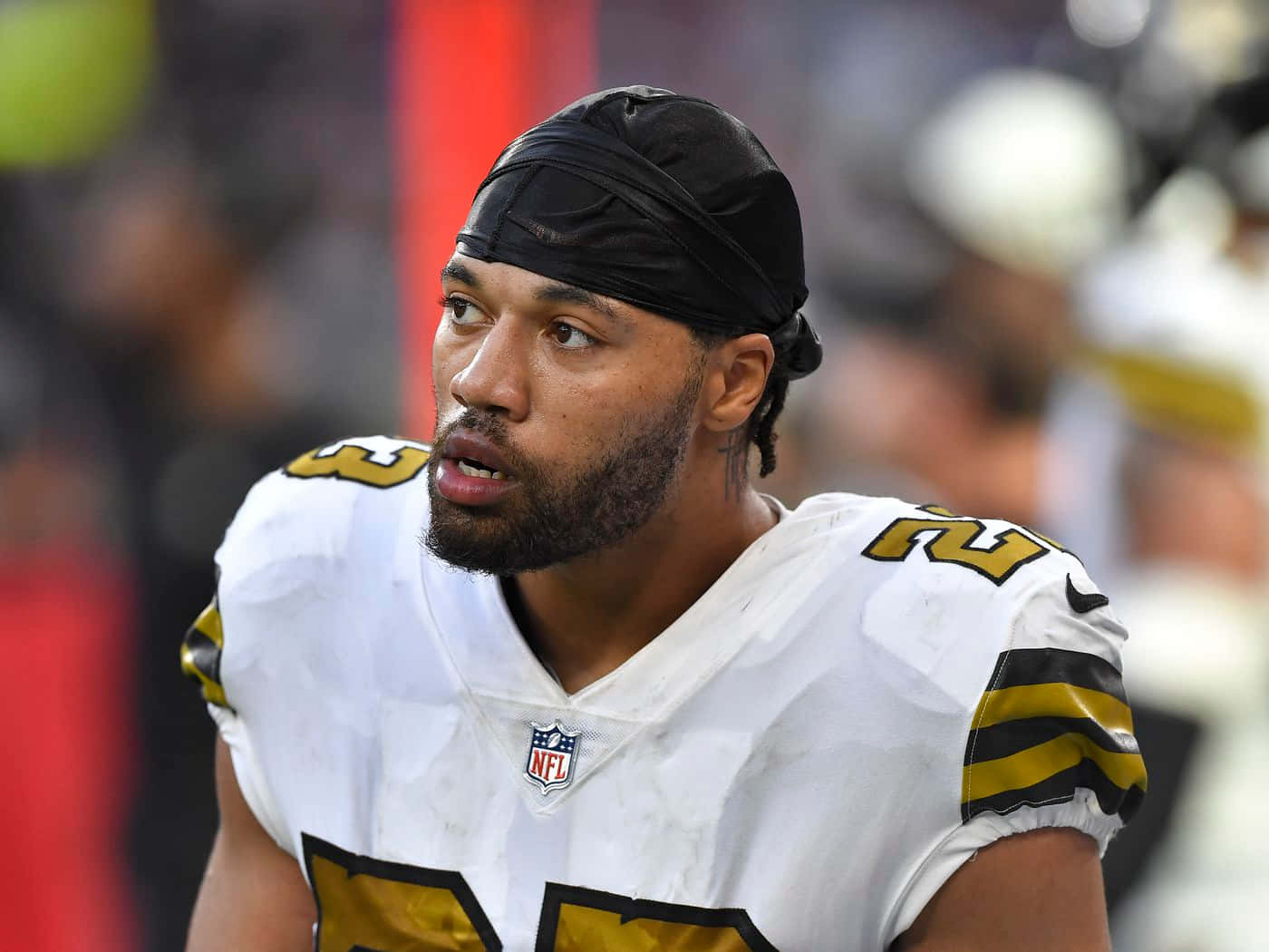 American Football Player Marshon Lattimore Without Helmet Background