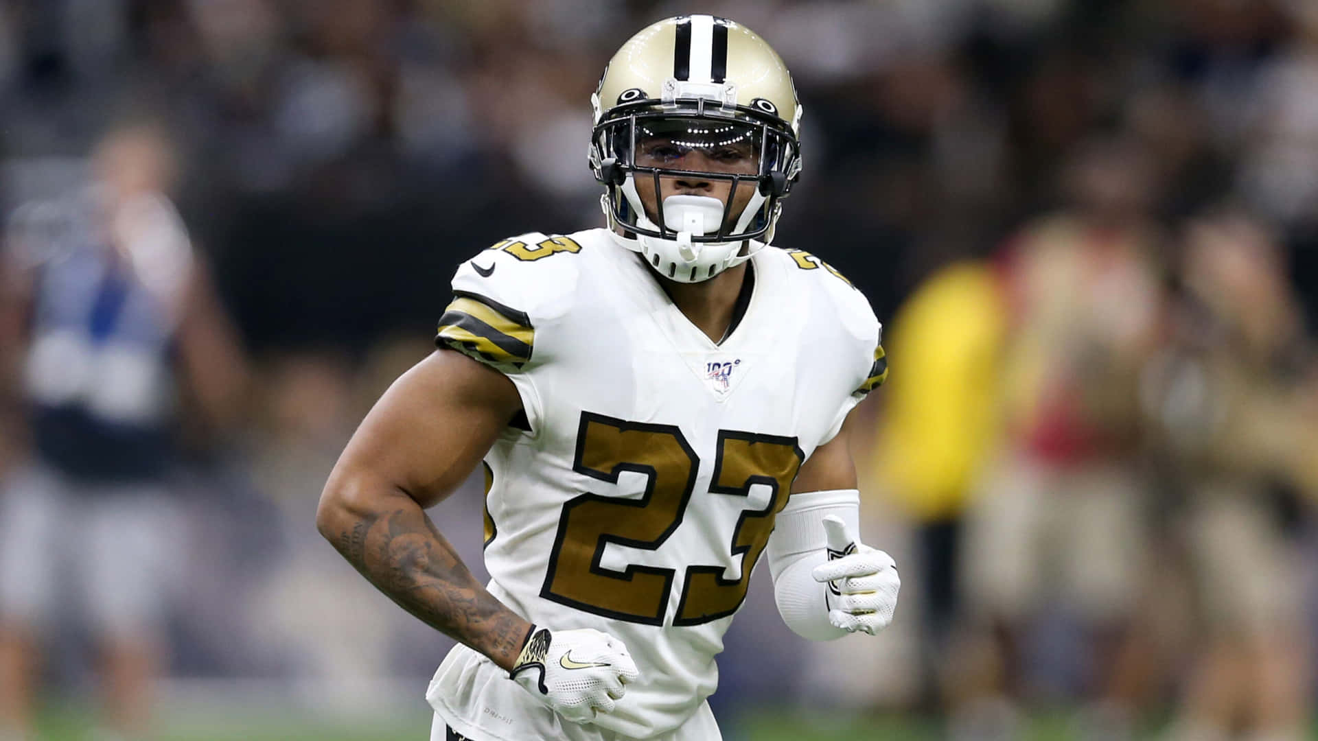 American Footballer Marshon Lattimore Thumbs Up Background