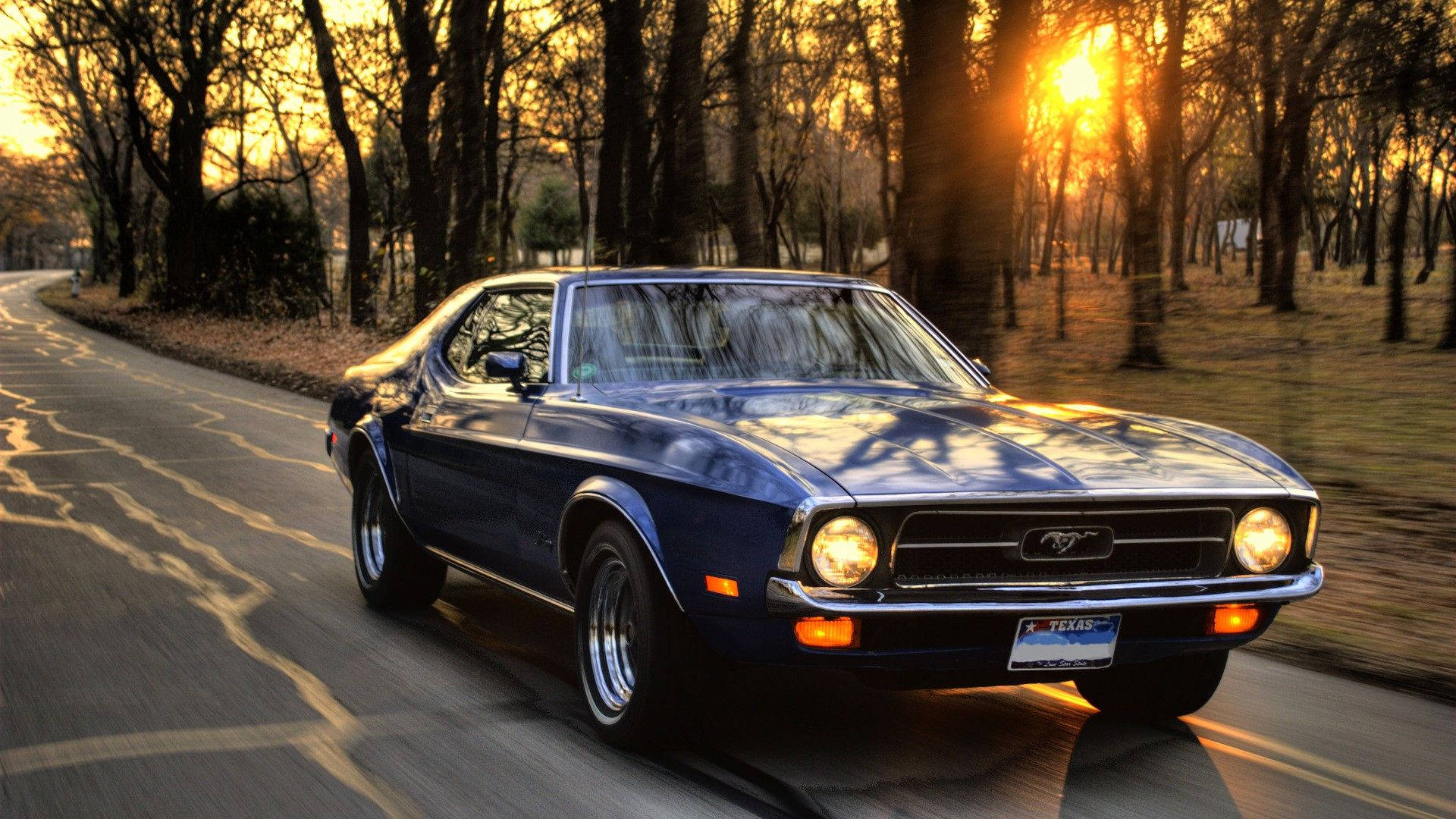 American Ford Mustang Muscle Car Background