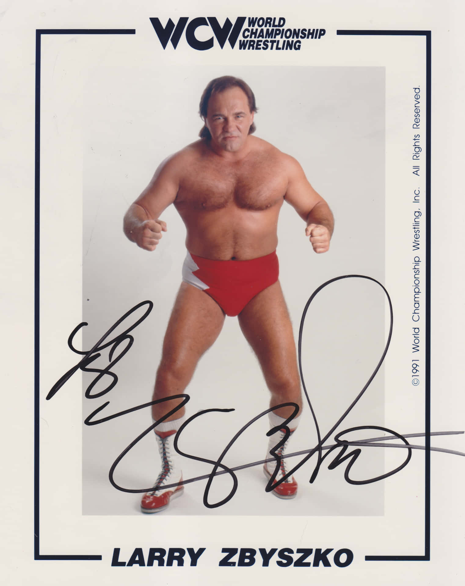 American Former Wrestler Larry Zbyszko In Red Background