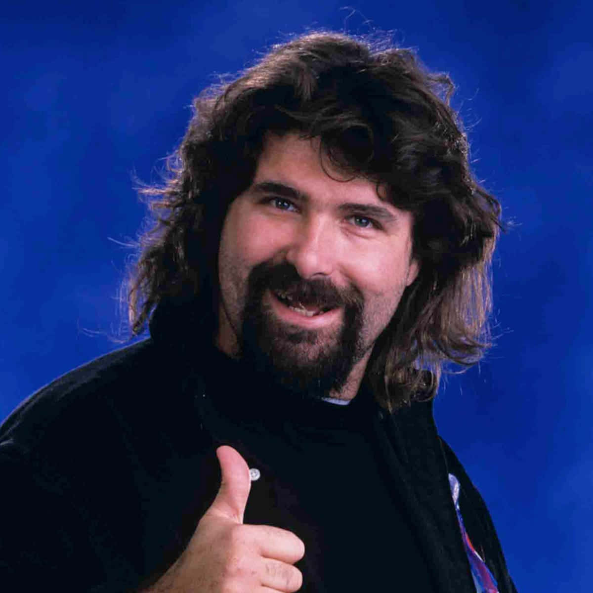 American Former Wrestler Mick Foley Thumbs Up Portrait Background