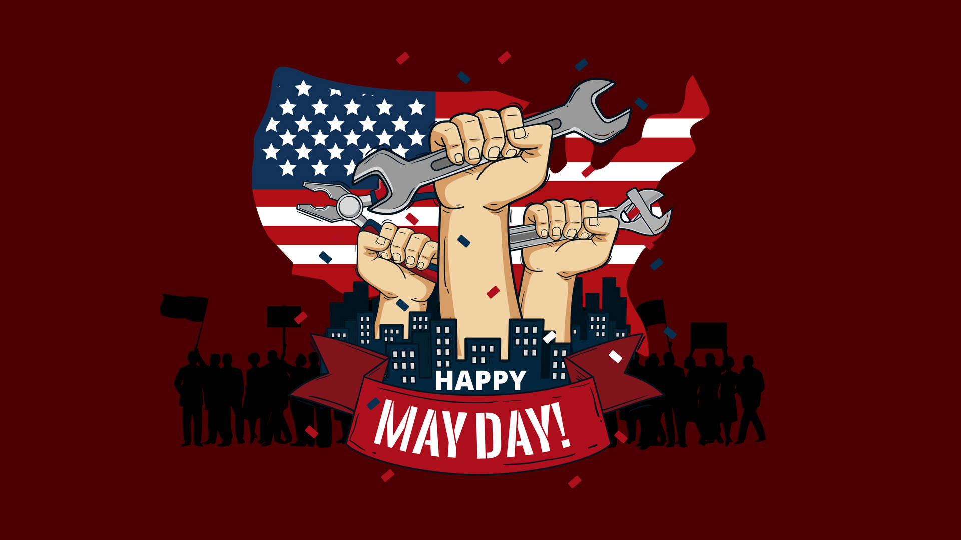 American Happy May Day Background