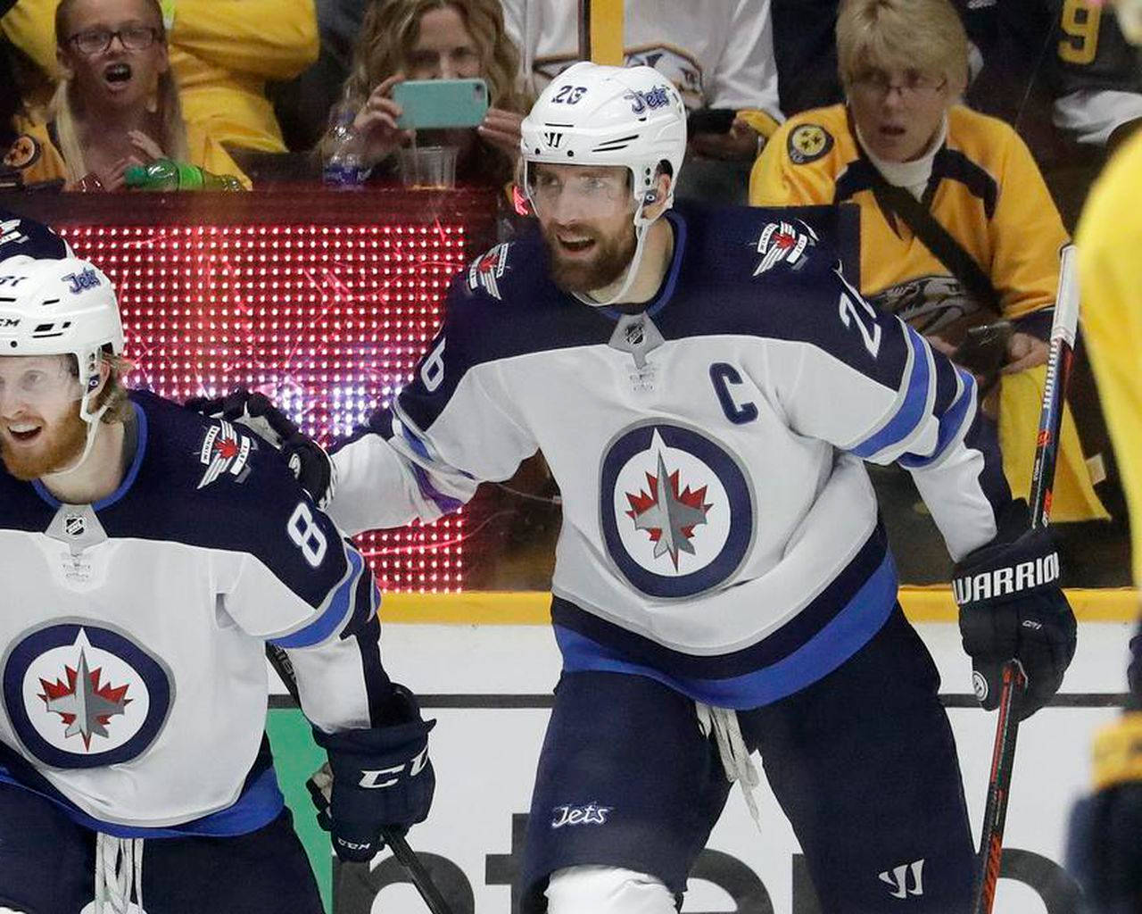 American Ice Hockey Players Kyle Connor And Blake Wheeler Background