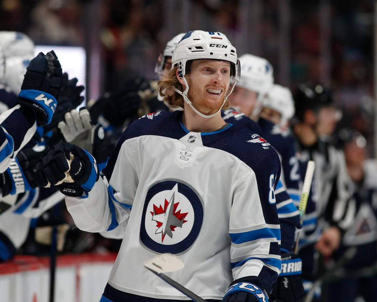 American Ice Hockey Winnipeg Jets Player Kyle Connor Background