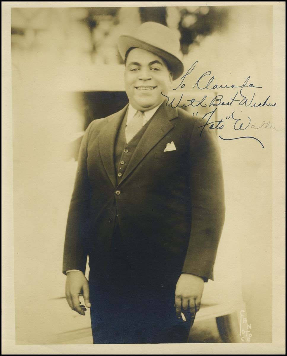 American Jazz Pianist Fats Waller Portrait With Dedication