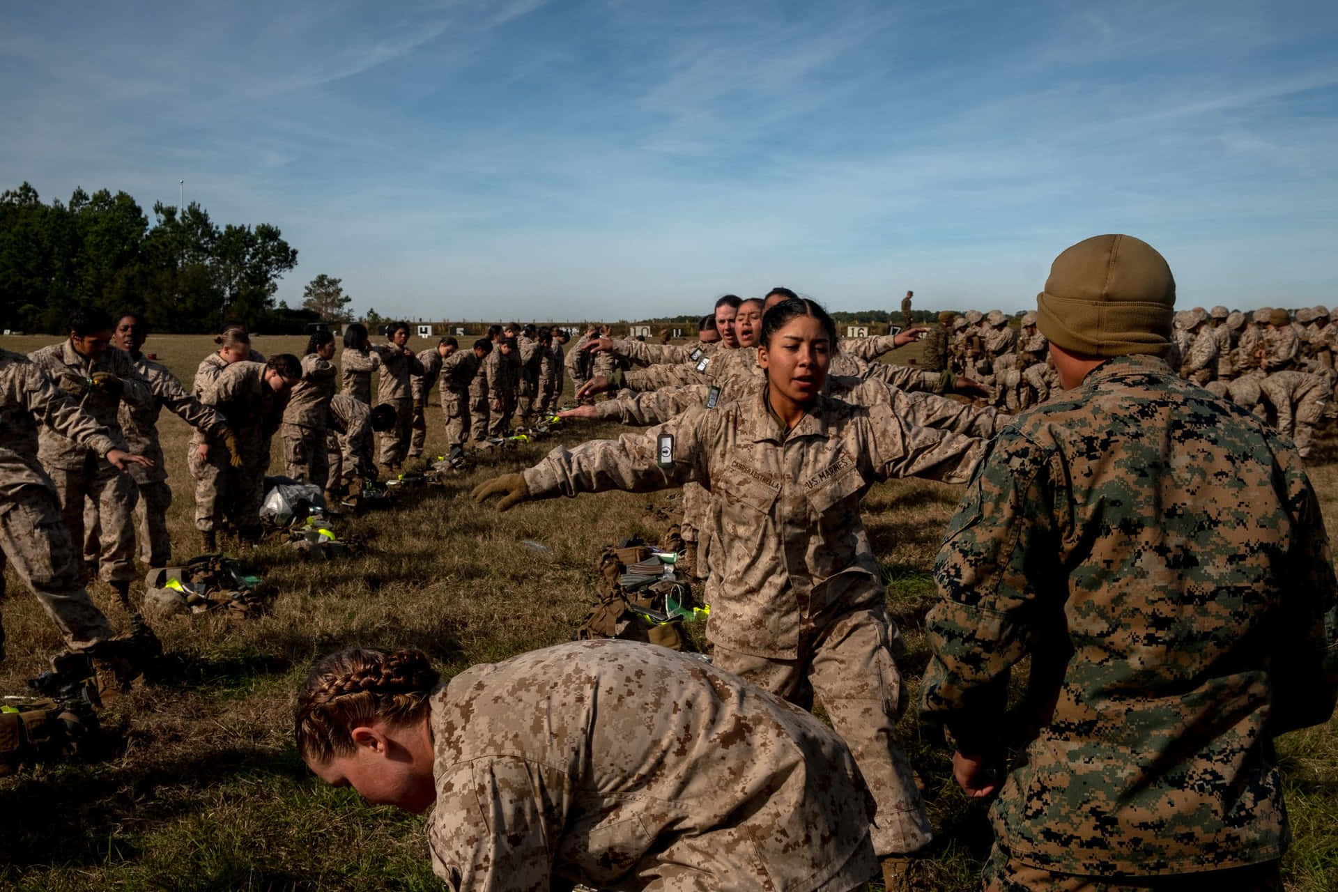 American Marines On The Ready Background