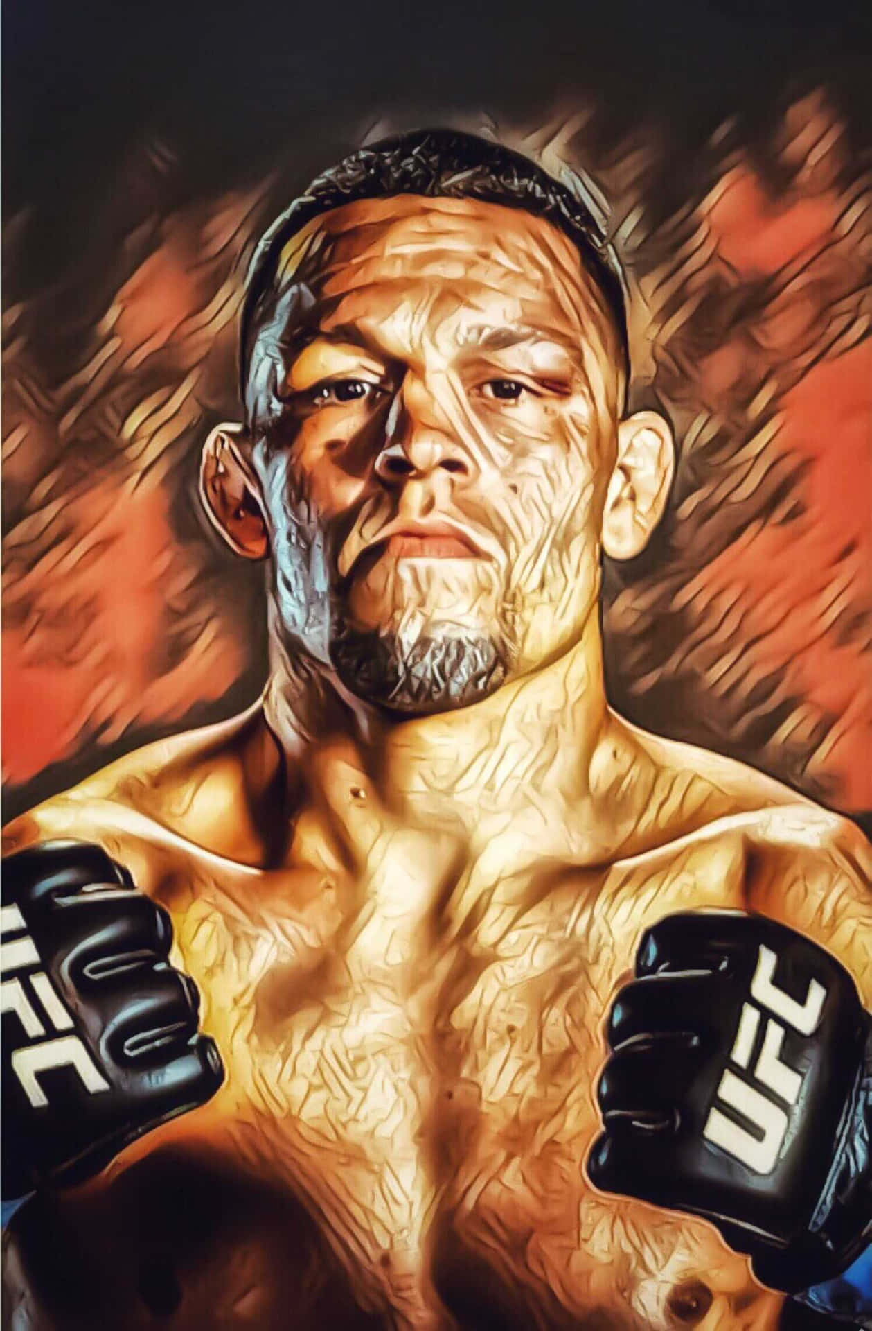 American Mixed Martial Artist Nate Diaz Art Background