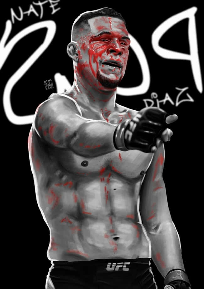 American Mixed Martial Artist Nate Diaz Digital Art Background