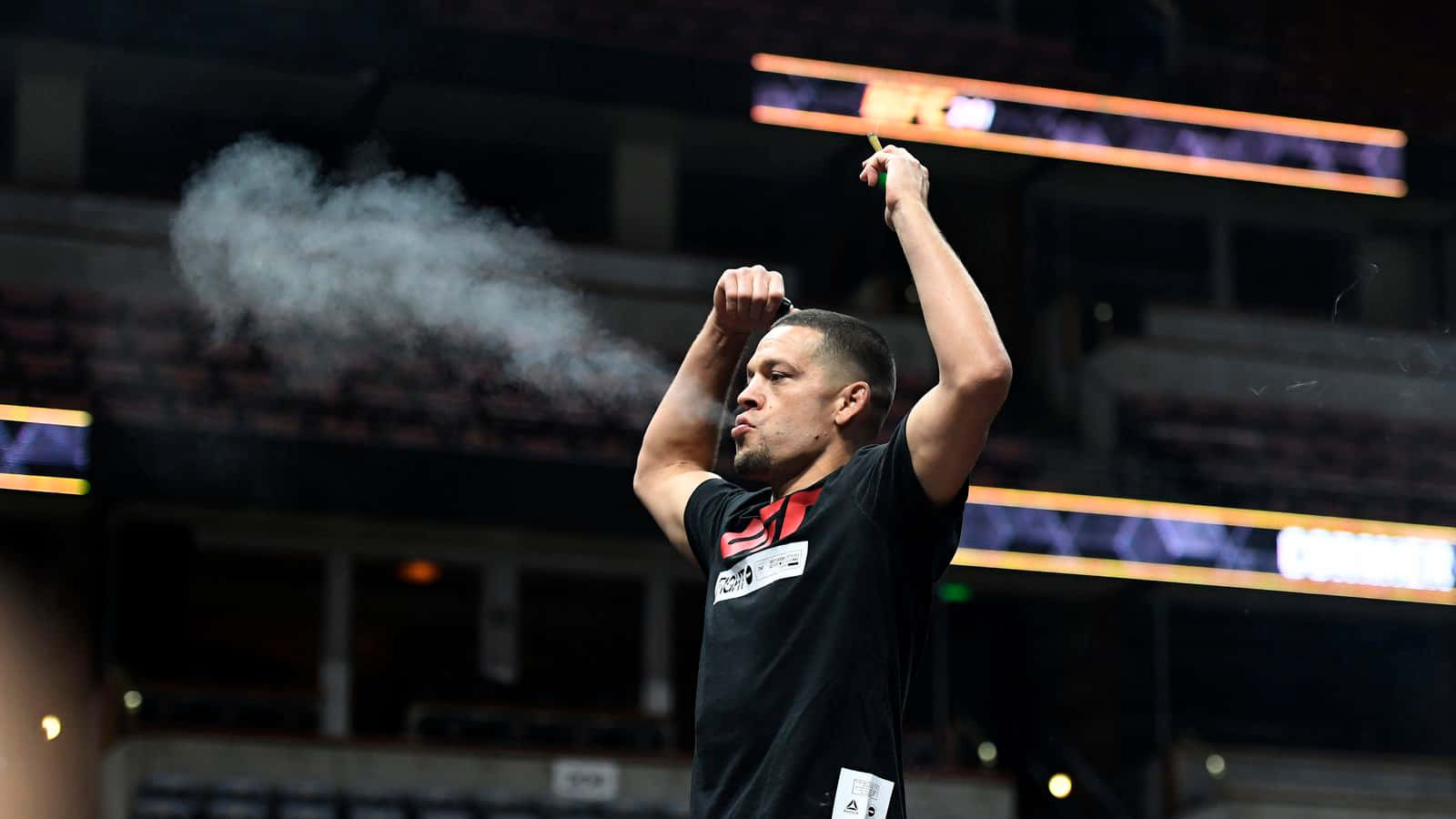 American Mixed Martial Artist Nate Diaz Open Workout Background