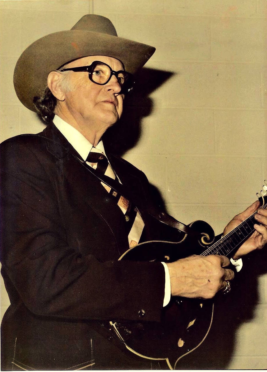 American Musician Bill Monroe Vintage Portrait Background