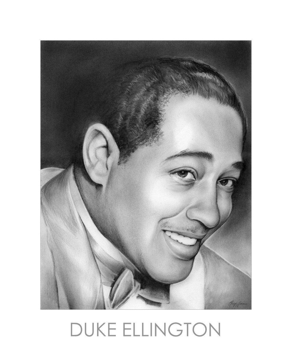 American Musician Duke Ellington Portrait Illustration Background