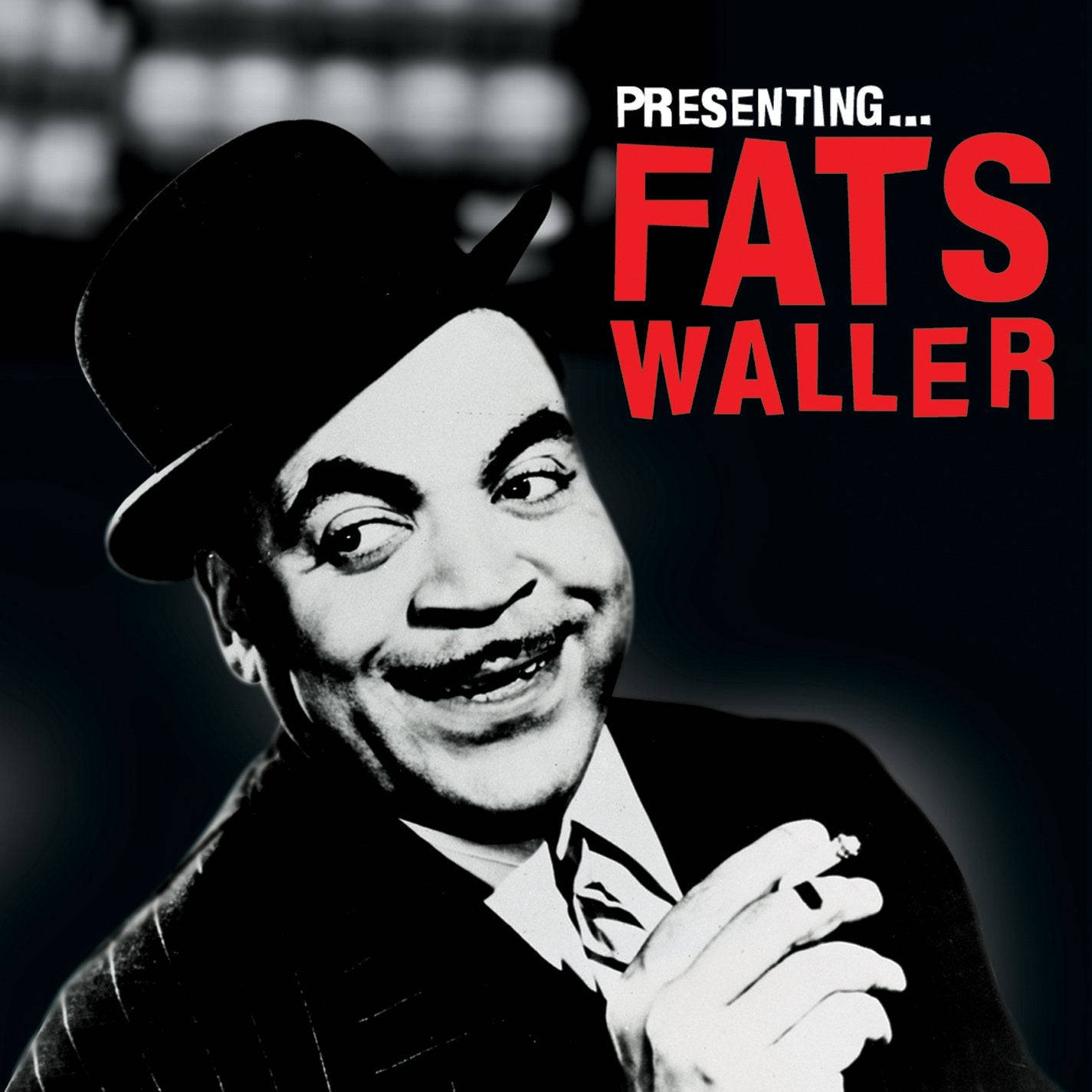 American Pianist Fats Waller Smoking Portrait With Typography Background