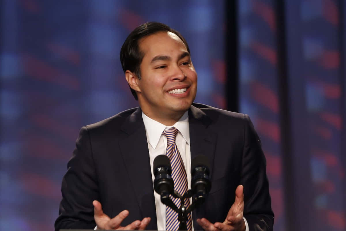 American Politician Julian Castro Speaking Background
