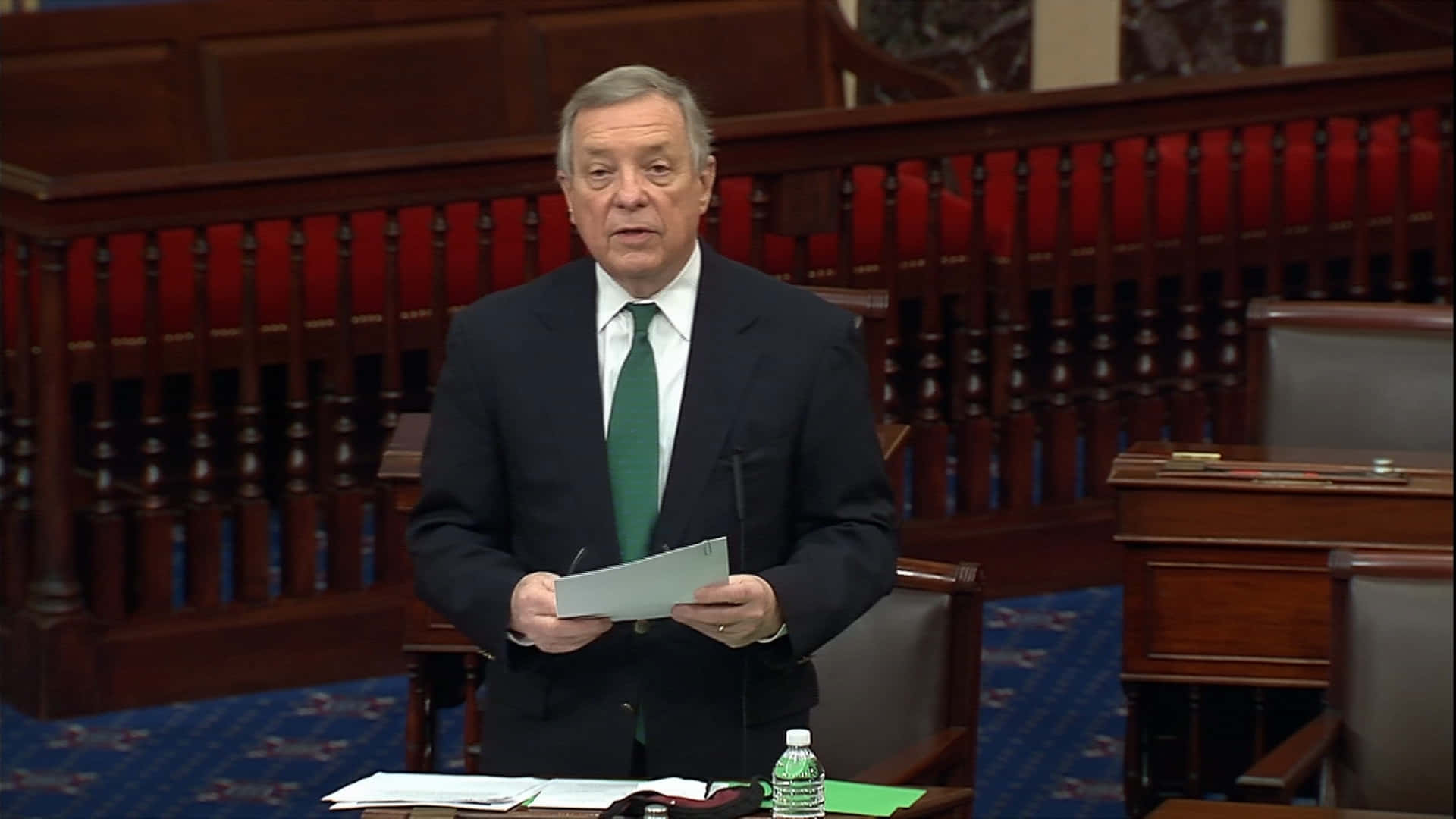 American Politician Richard Durbin Speaking Background