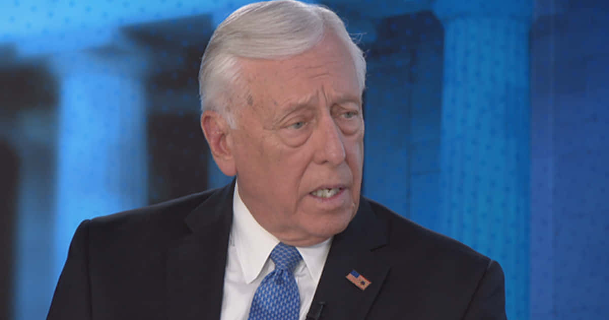 American Politician Steny Hoyer During An Interview. Background
