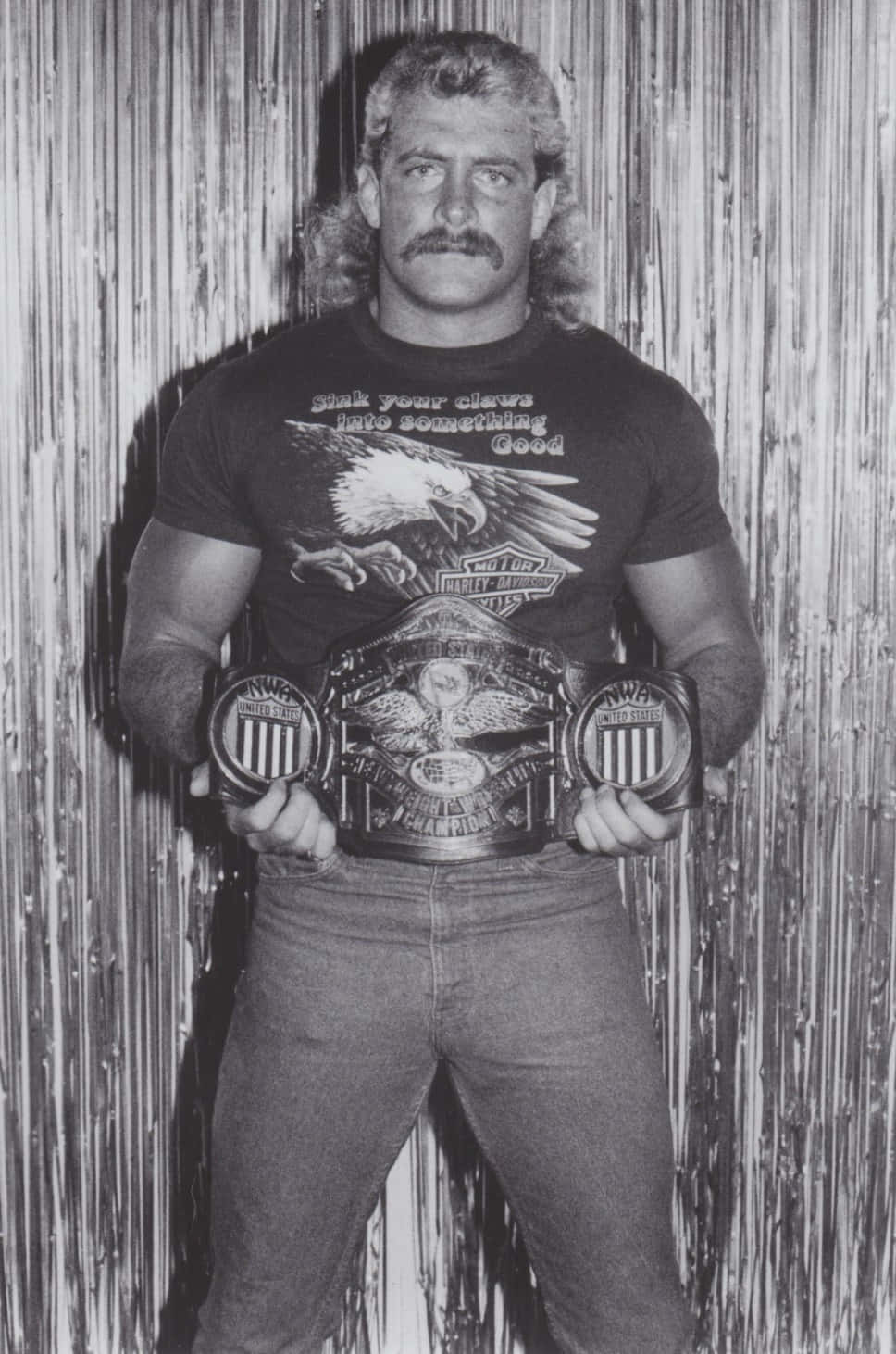 American Pro Wrestler Magnum Ta Black And White Portrait