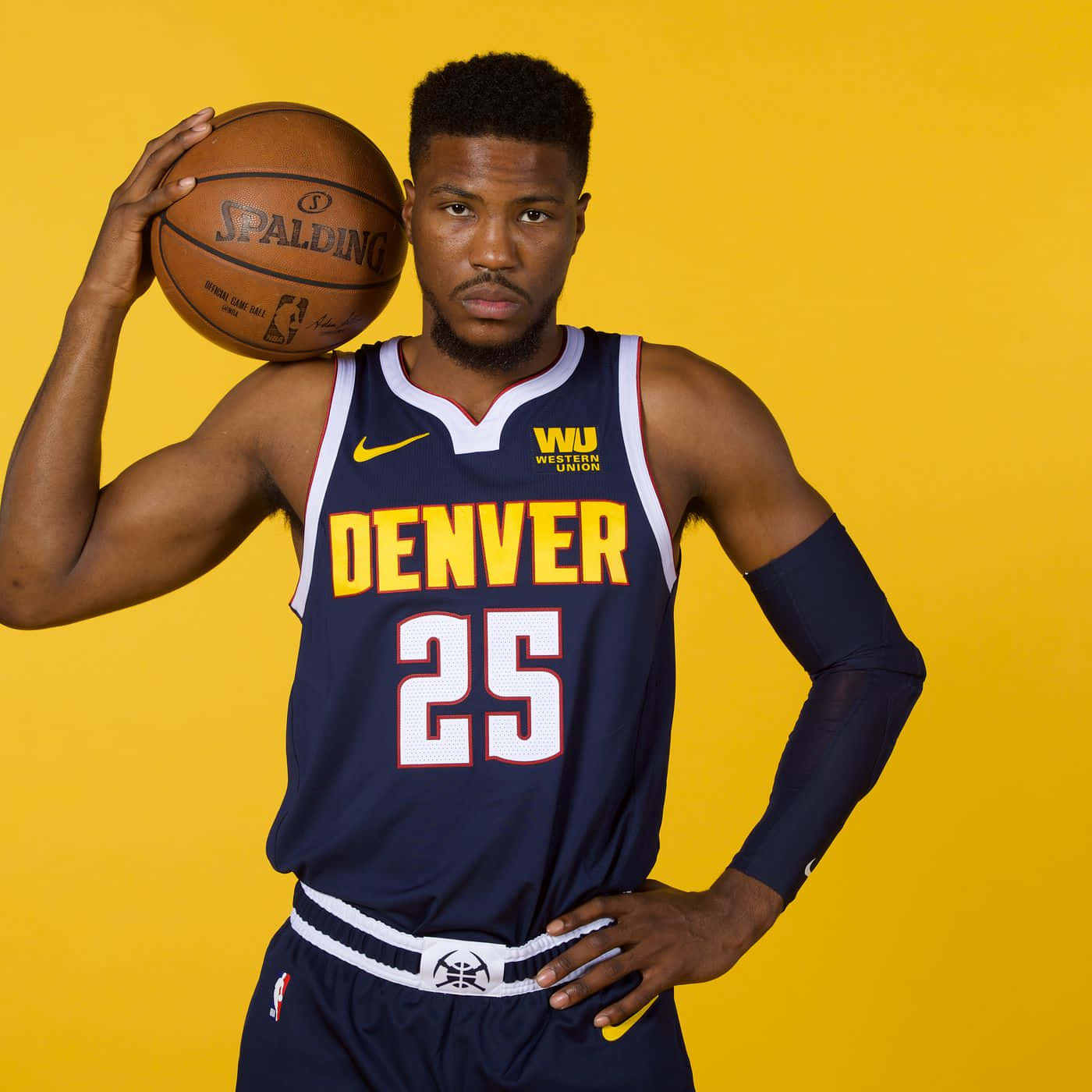 American Professional Basketball Player Malik Beasley Denver Nuggets Jersey Background
