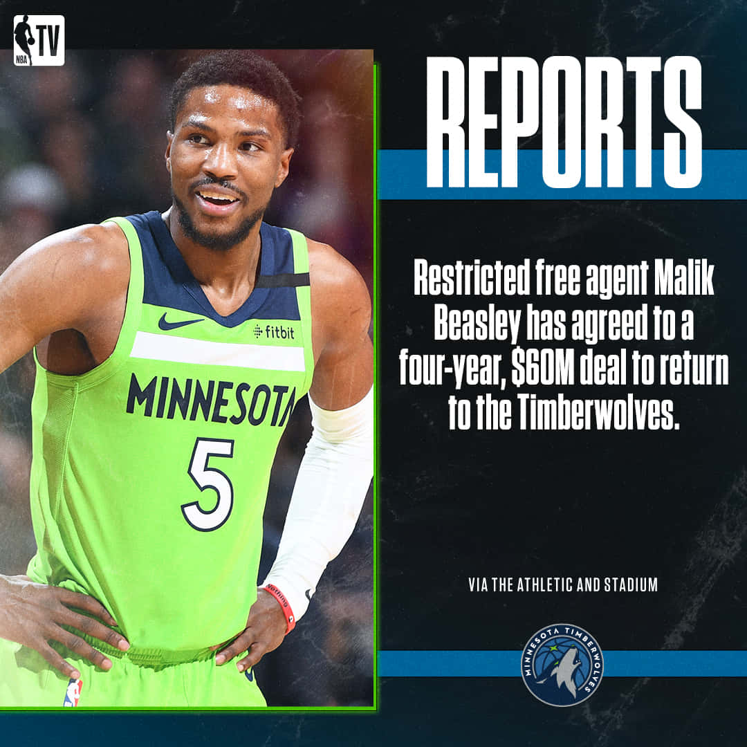 American Professional Basketball Player Malik Beasley Report Background