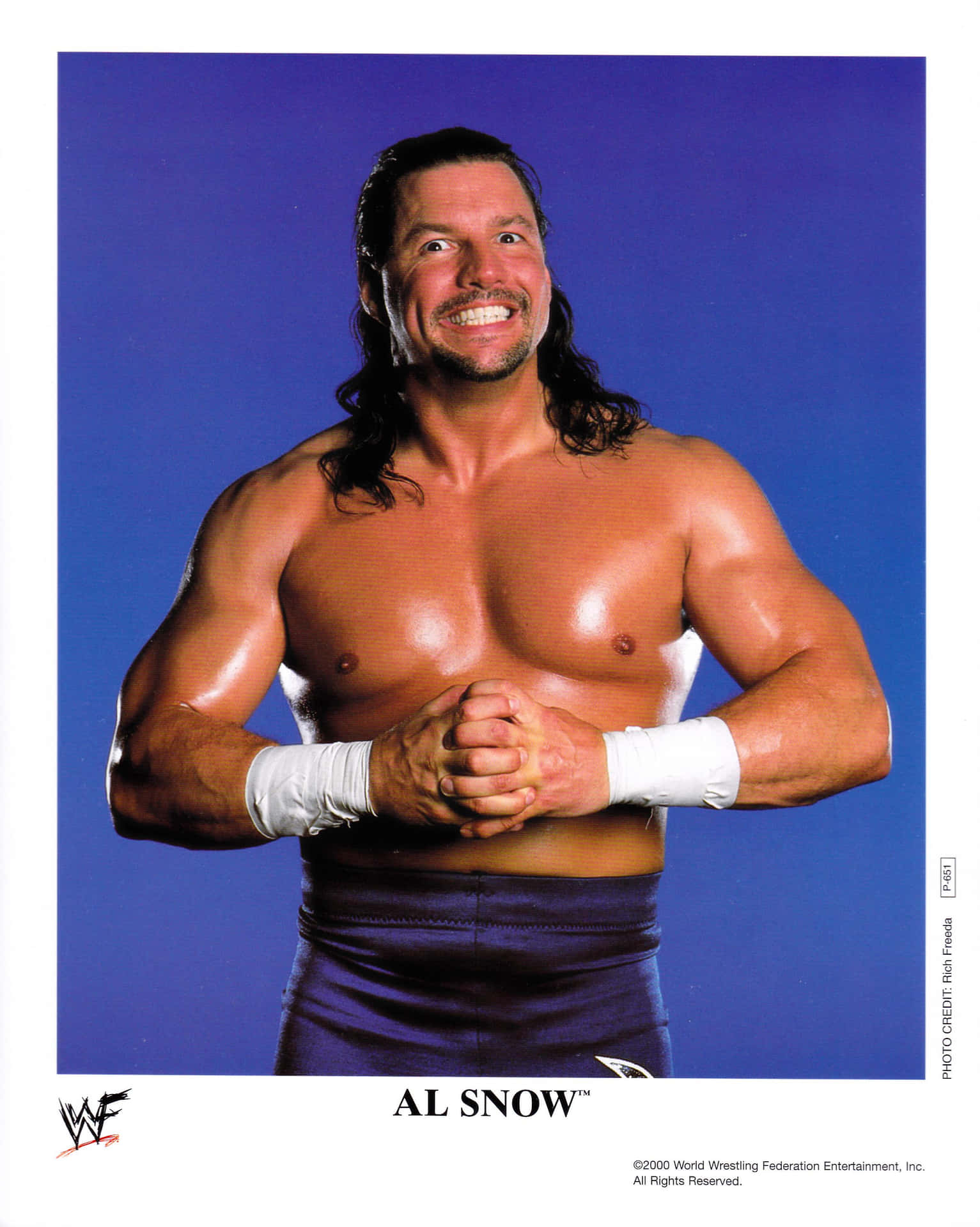 American Professional Wrestler Al Snow Blue Background Background