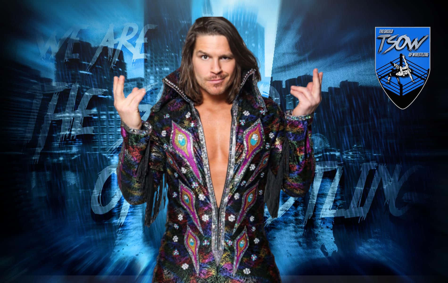 American Professional Wrestler Dalton Castle Blue Illustration Background