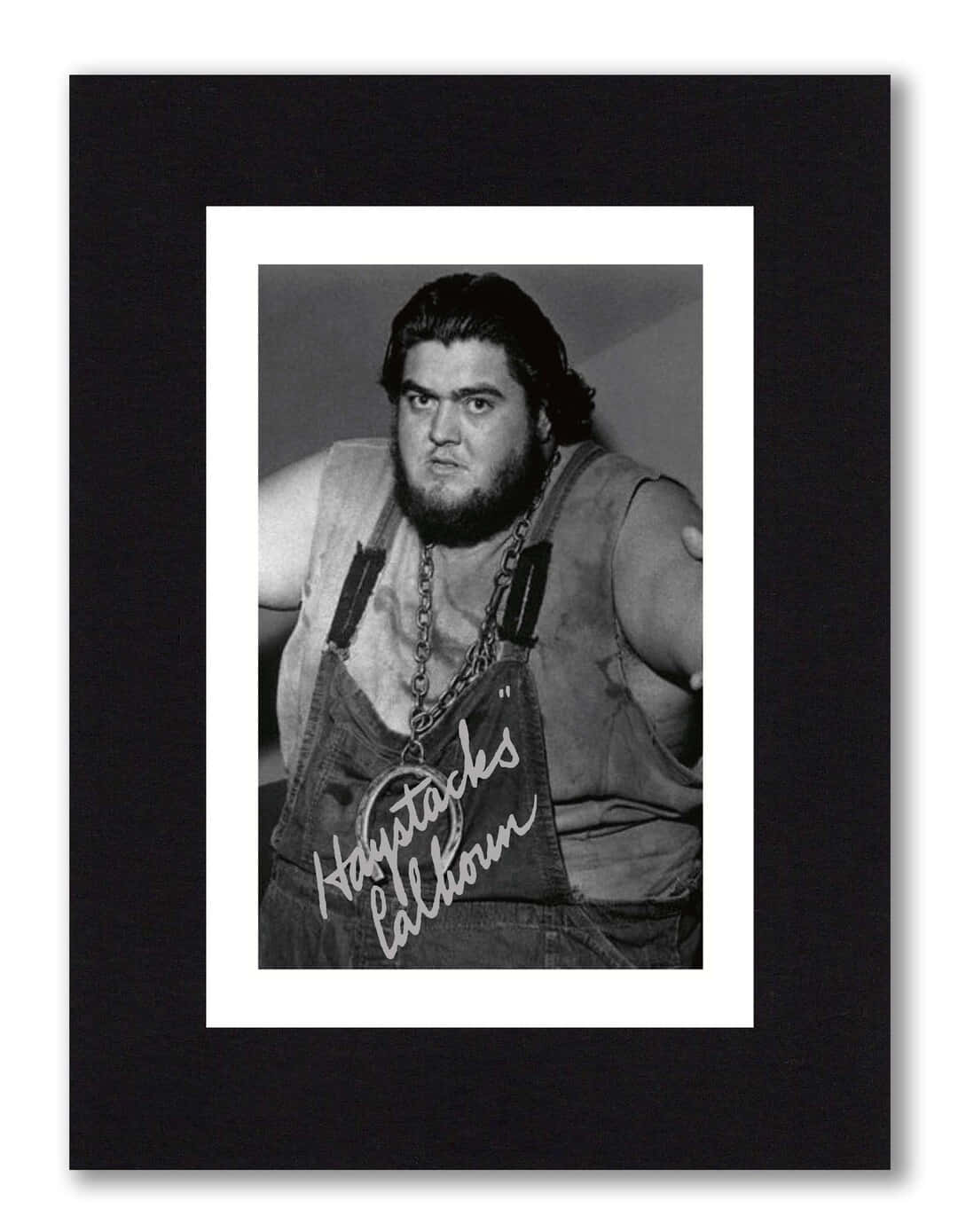 American Professional Wrestler Haystacks Calhoun Framed Portrait Background