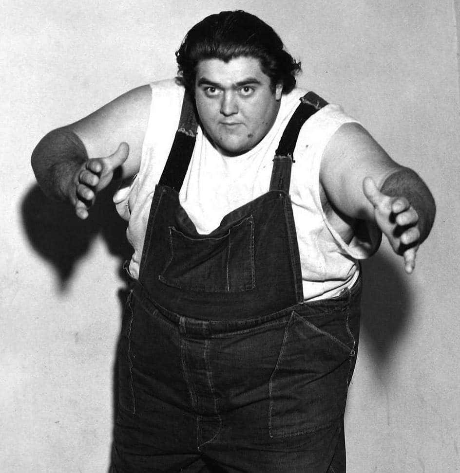 American Professional Wrestler Haystacks Calhoun Monochrome Portrait Background