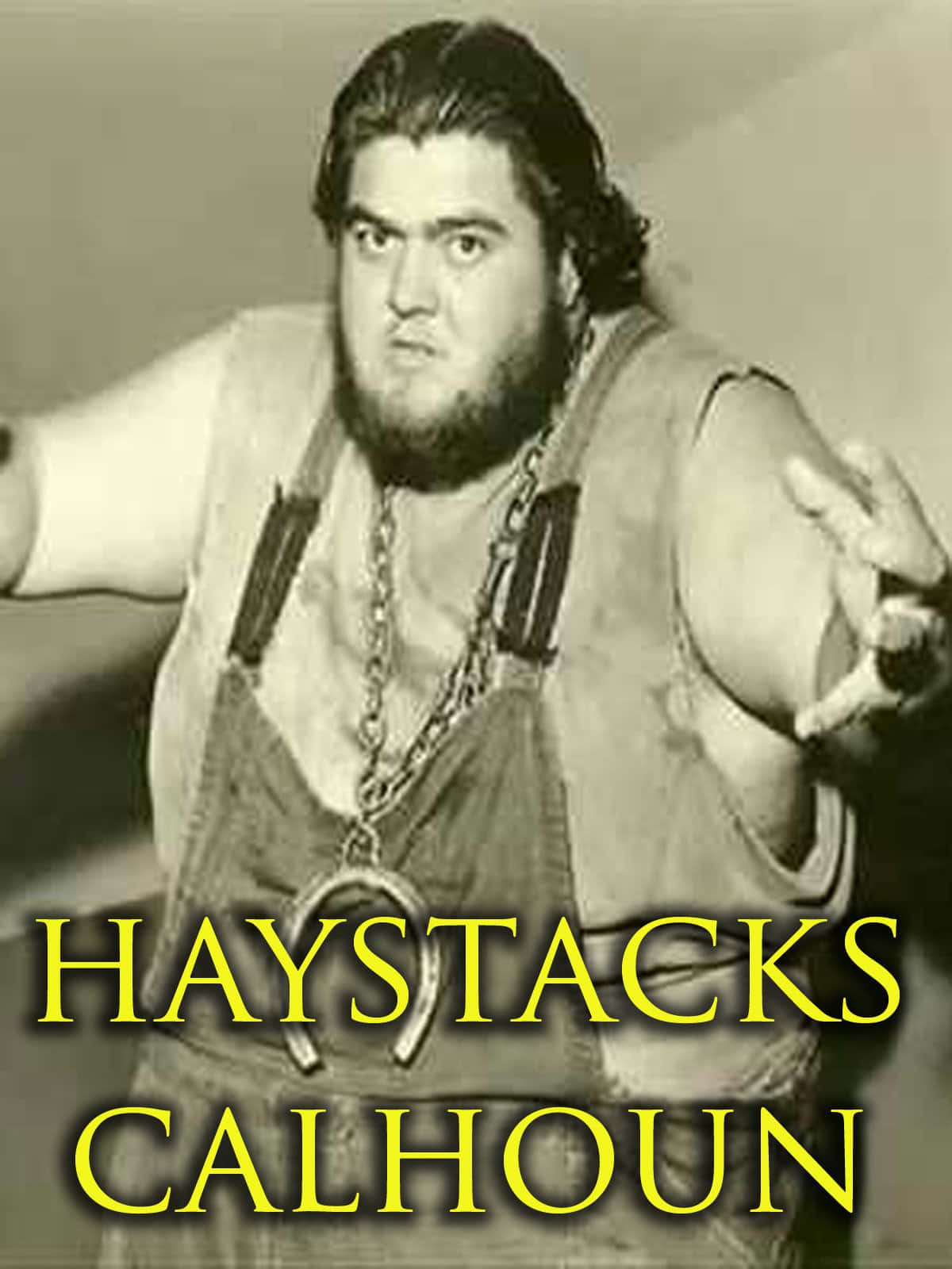 American Professional Wrestler Haystacks Calhoun Old Photo Session Background