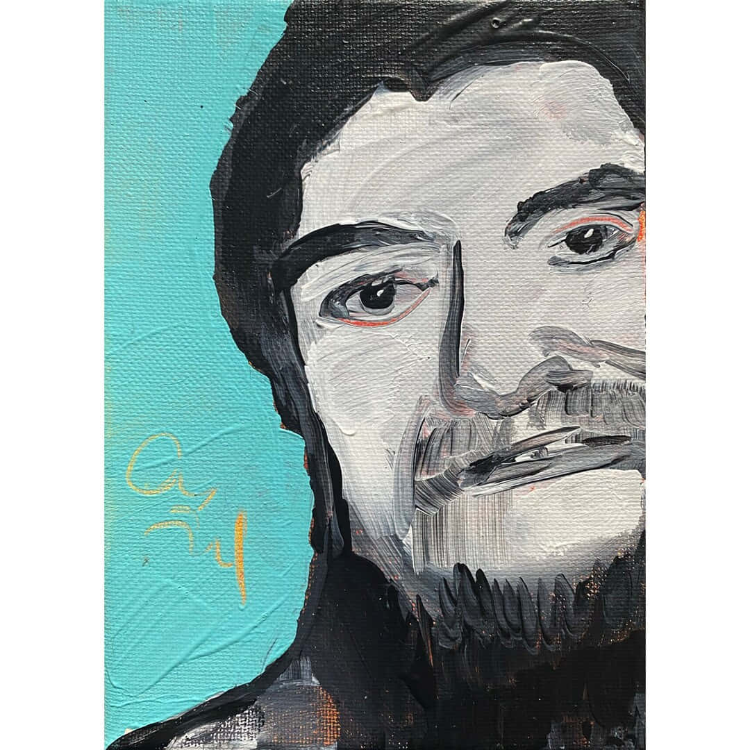 American Professional Wrestler Haystacks Calhoun Painting Background