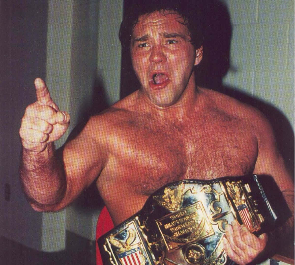 American Professional Wrestler Larry Zbyszko Championship Belt Background