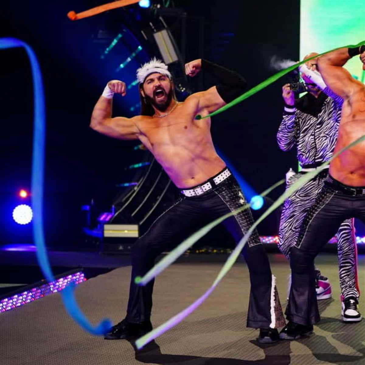 American Professional Wrestler, Matt Jackson, Celebrating In A Shower Of Confetti Background