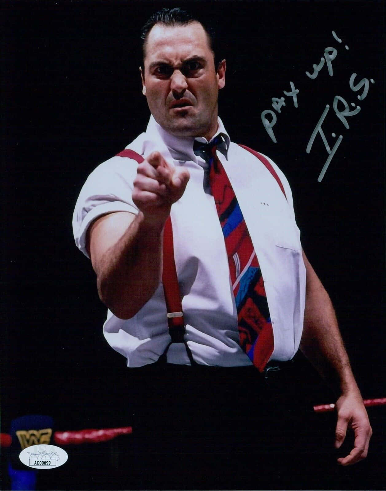 American Professional Wrestler Mike Rotunda Signed Portrait Background