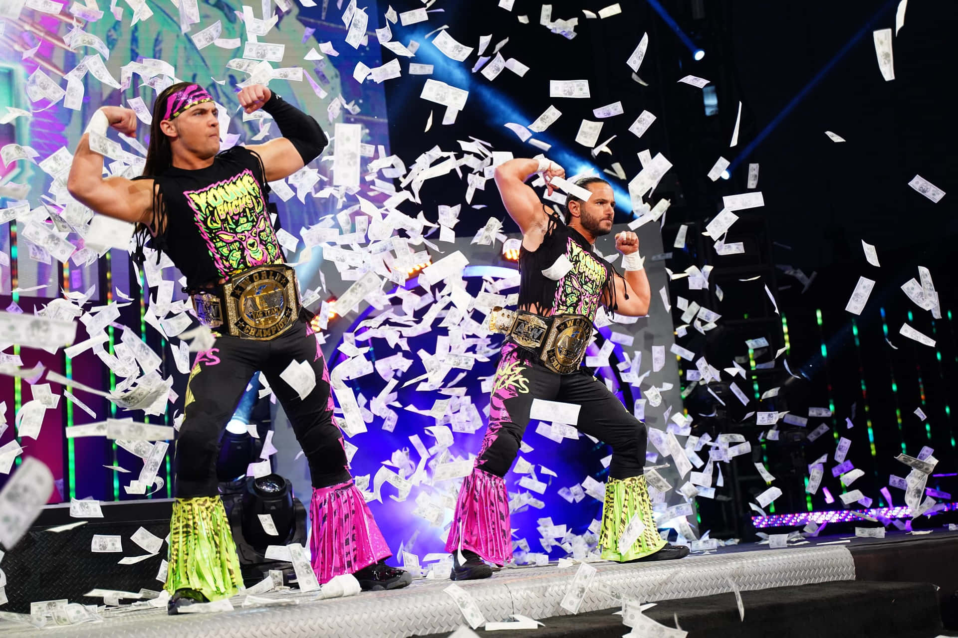 American Professional Wrestlers Nick And Matt Jackson Aew Dynamite Background