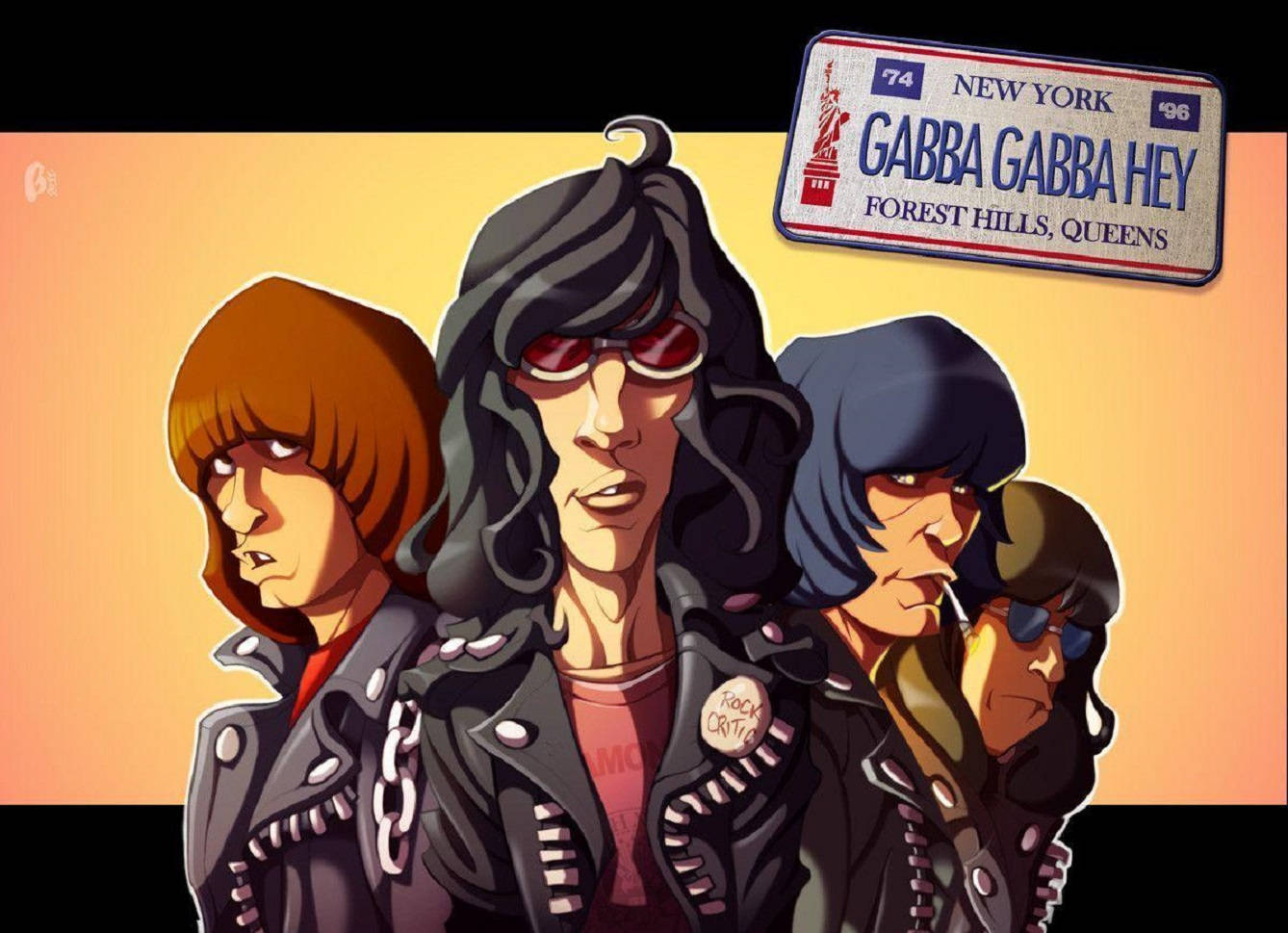 American Punk Rock Band Ramones Digital Artwork Background