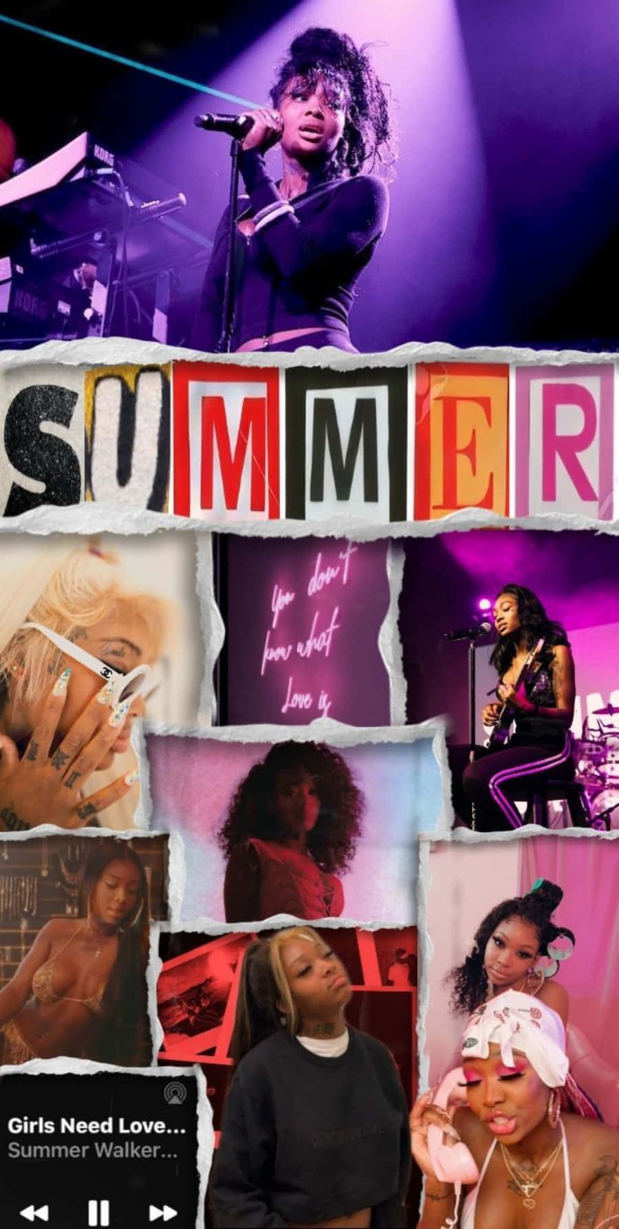 American R&b Singer Summer Walker Collage