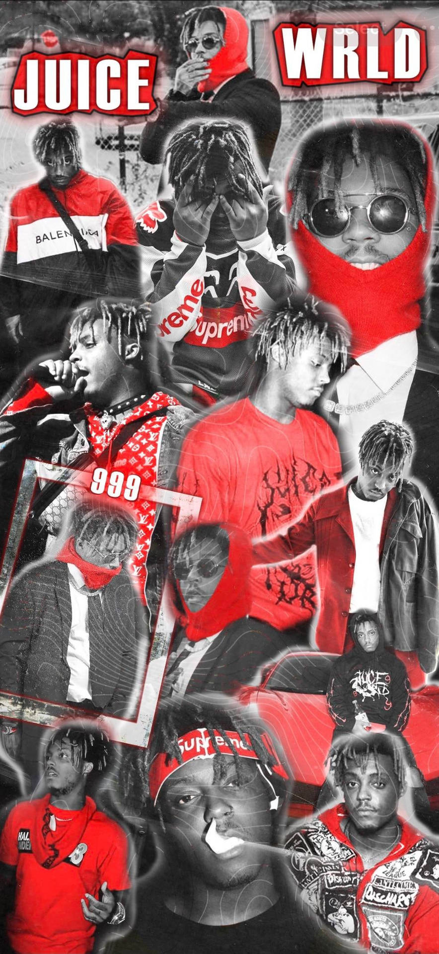 American Rapper Xxxtentacion Juice Wrld Collage Background