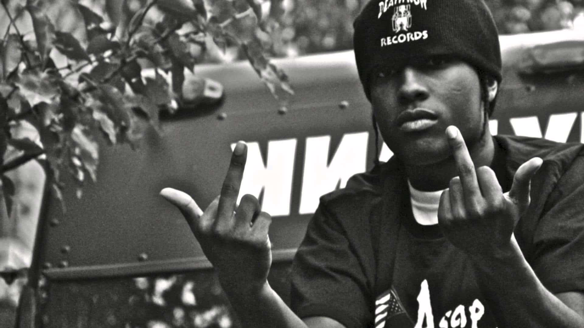 American Rappers Asap Rocky And Tyler, The Creator Pictured Together Background