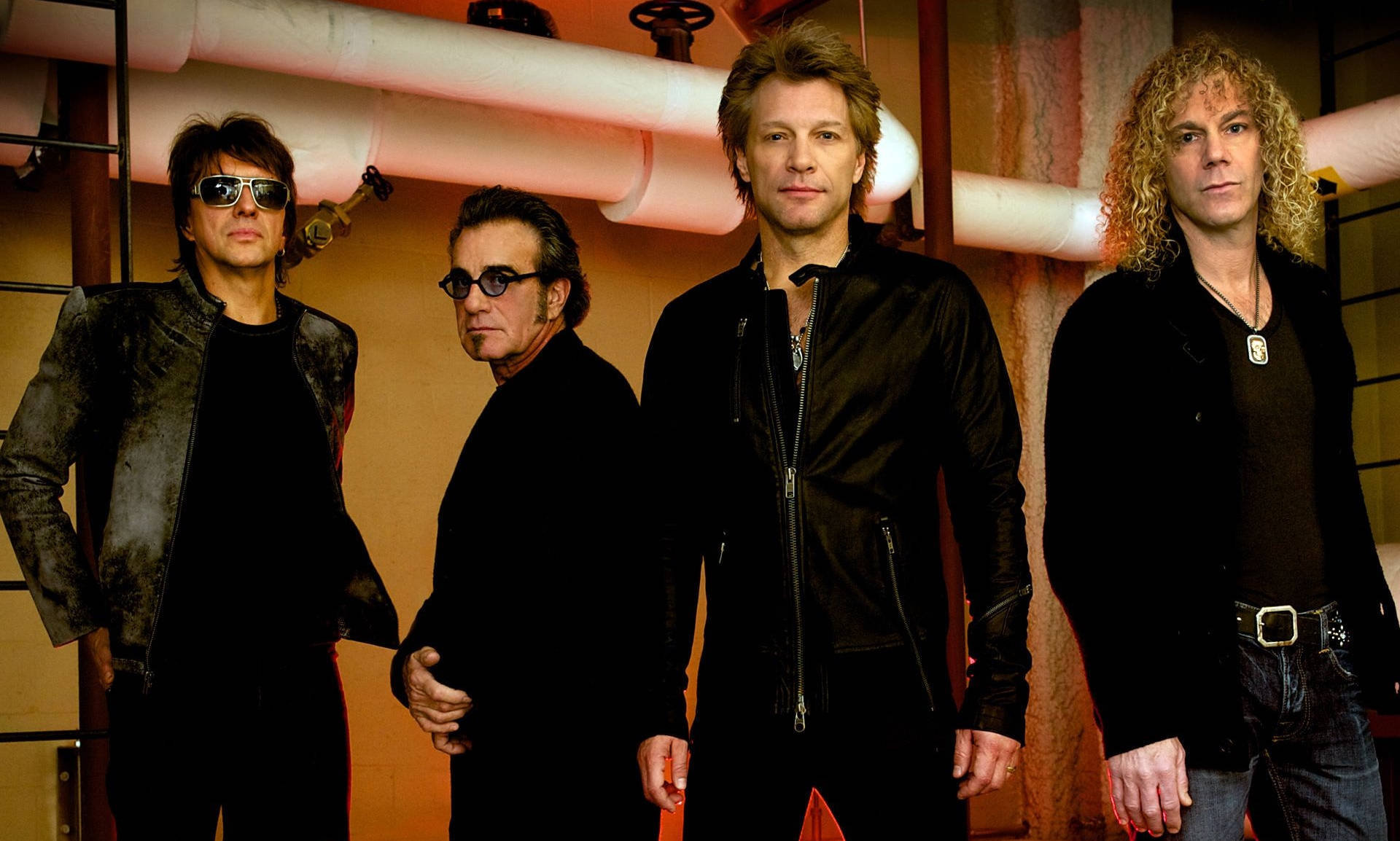 American Rock Band Bon Jovi Black Outfit Background