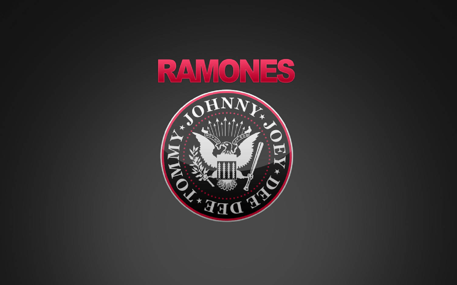 American Rock Band Ramones Eagle Seal Logo With Pink Typography Background