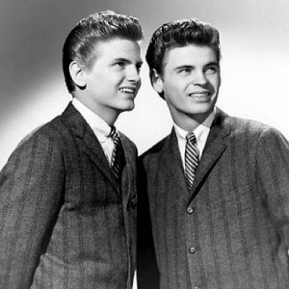 American Rock Duo Everly Brothers Monochrome Portrait Background