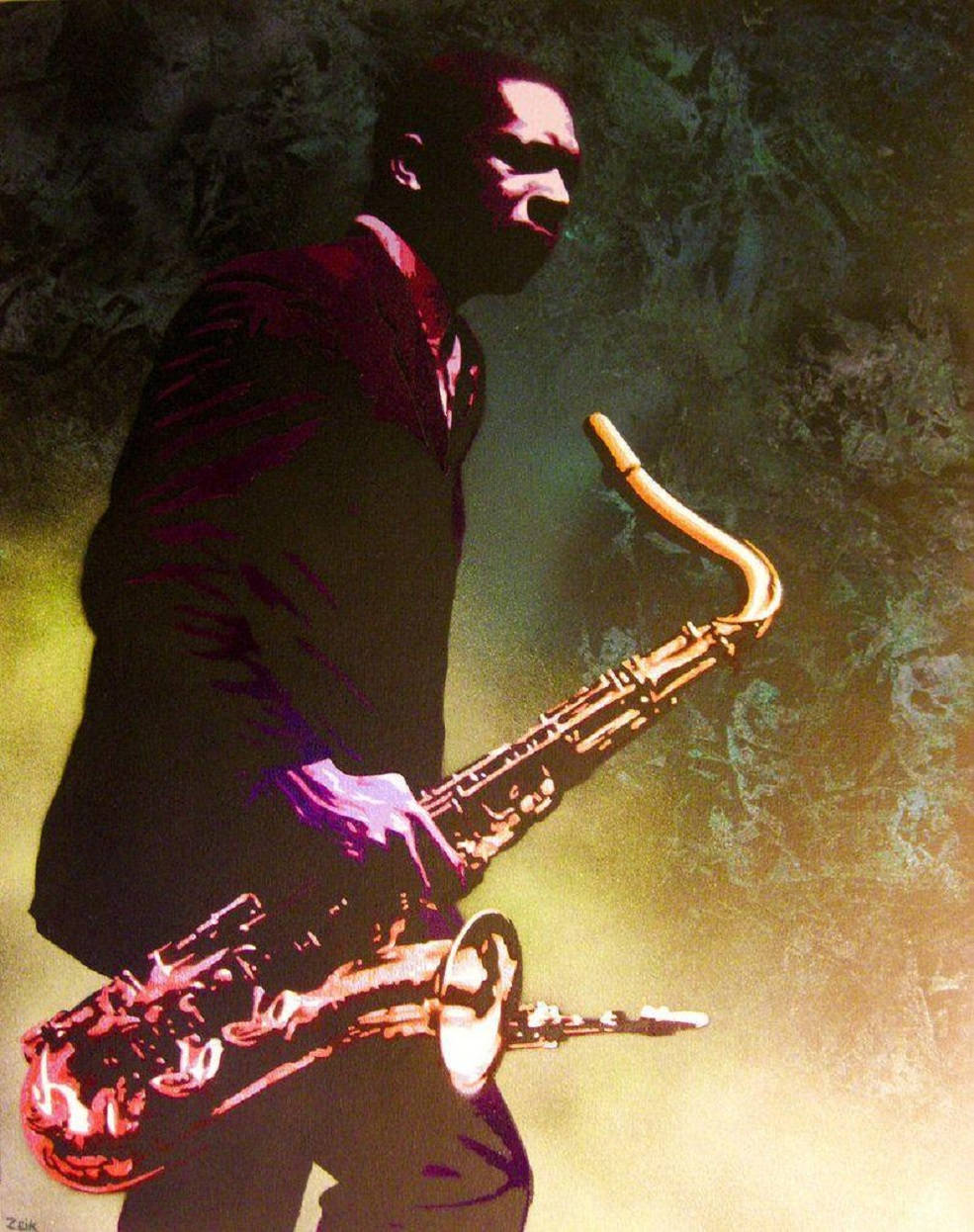 American Saxophonist John Coltrane Poster Art Background