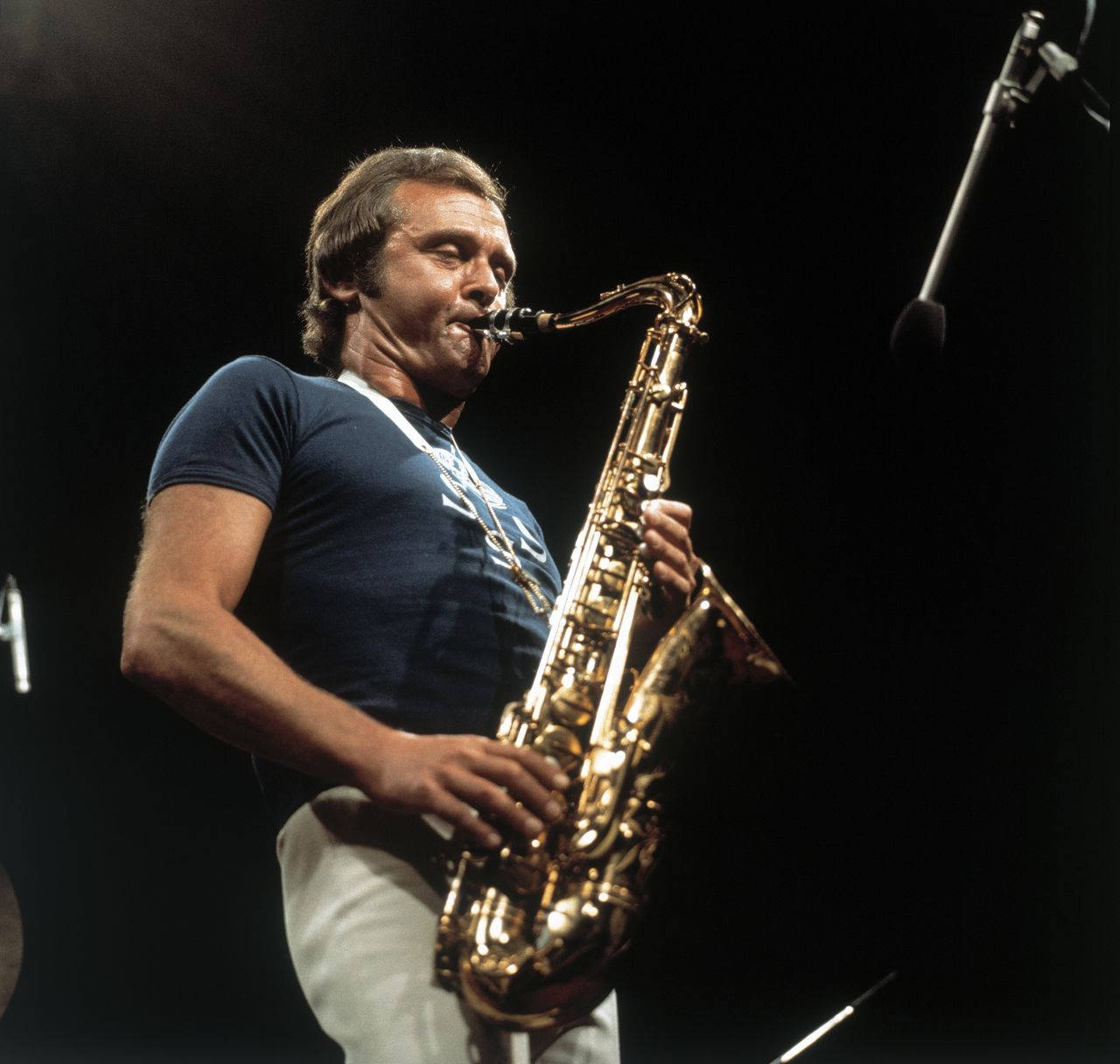 American Saxophonist Stan Getz 1980s Portrait Background