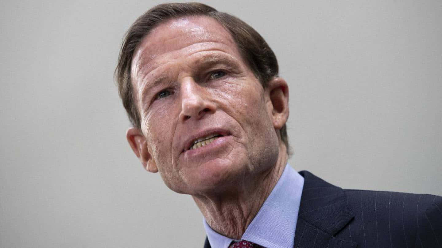 American Senator Richard Blumenthal Looking Serious Background