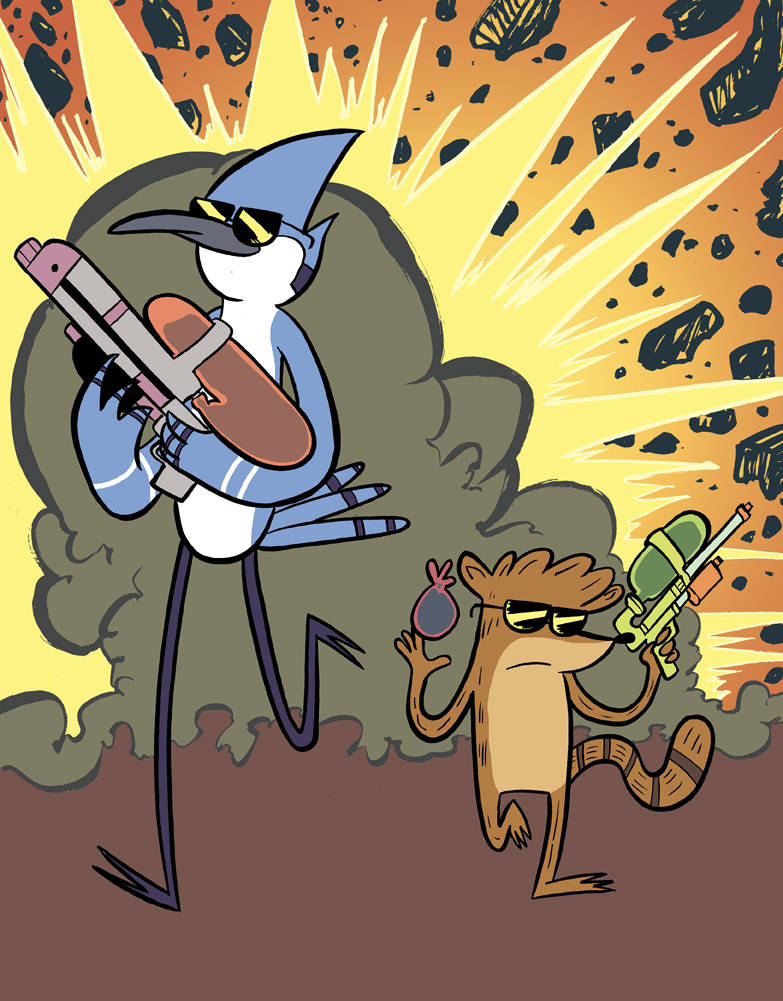 American Sitcom Characters Mordecai And Rigby Background