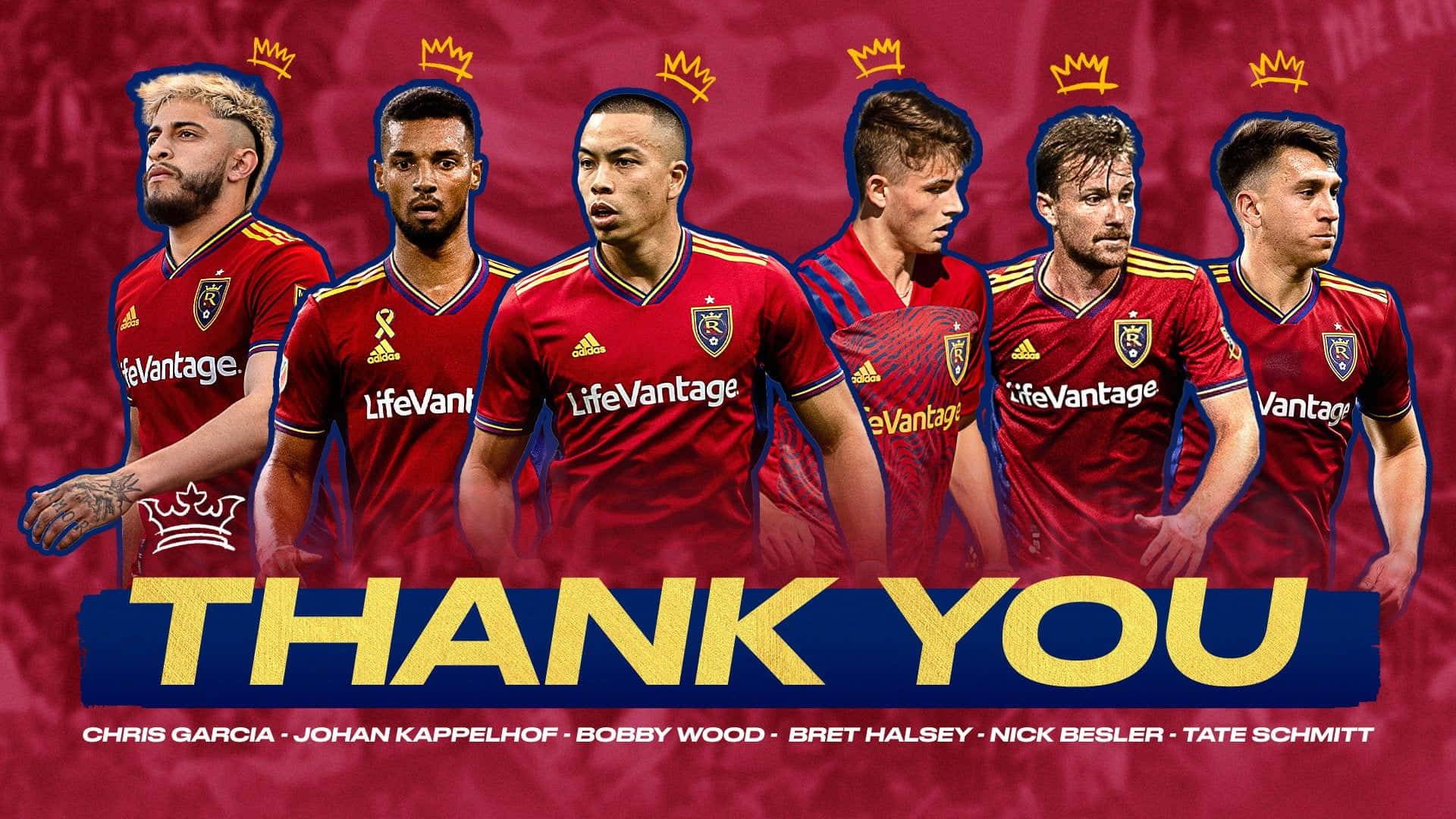 American Soccer Player Bobby Wood With Teammates Thank You Poster Background