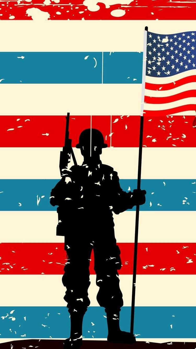 American Soldier Vector Art Background