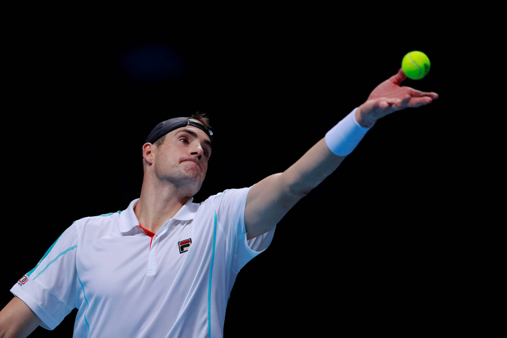 American Tennis Pro, John Isner, Serving On The Court Background